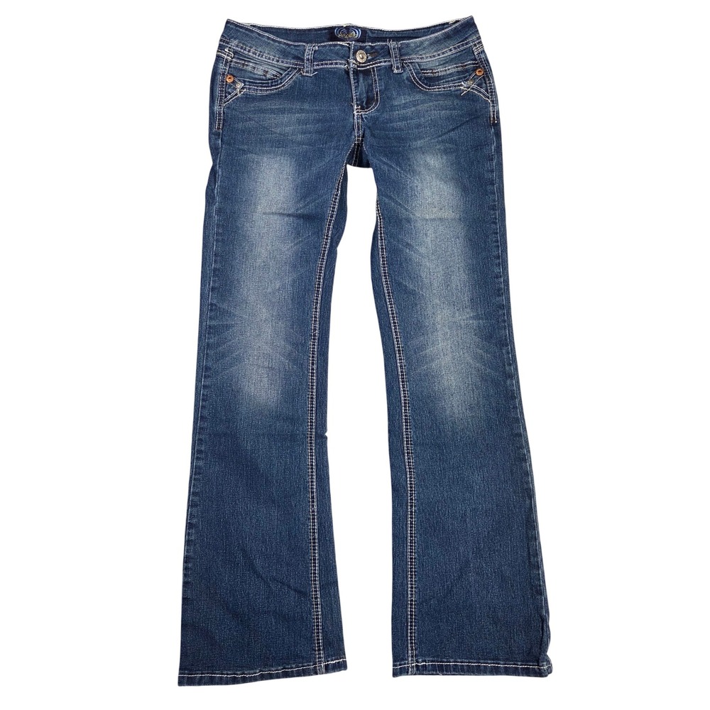 Angels Forever Young Women 7 Medium Wash Bootcut Jeans Low Rise Y2k 2000s